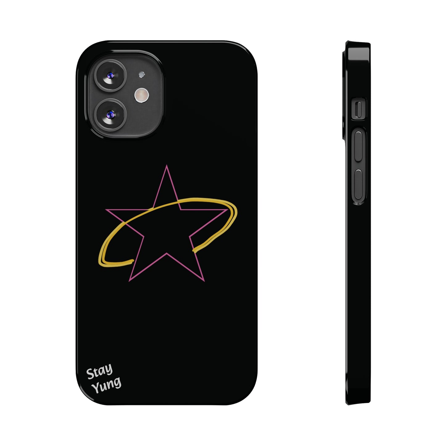 Slim Phone Cases (Pink Outline)