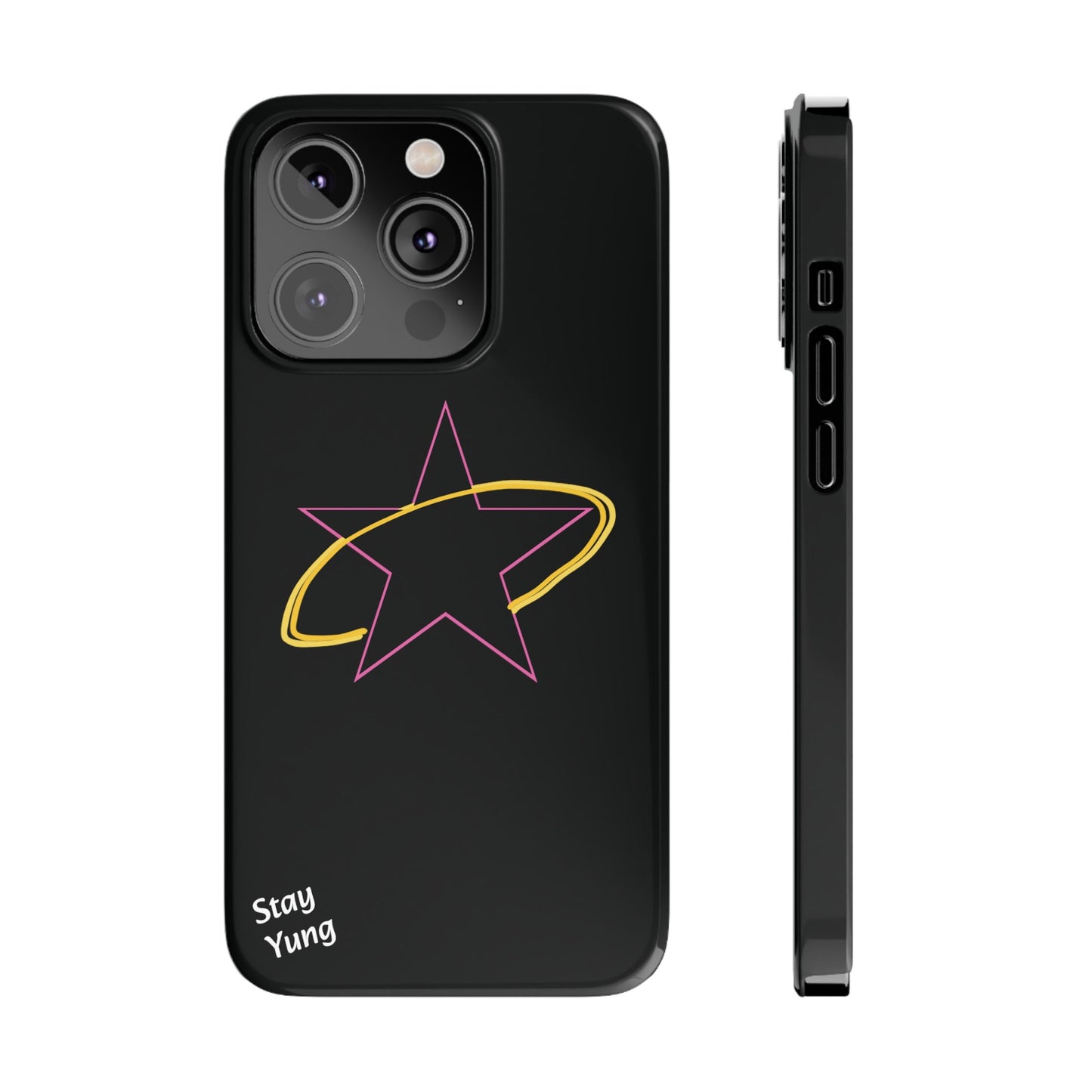 Slim Phone Cases (Pink Outline)