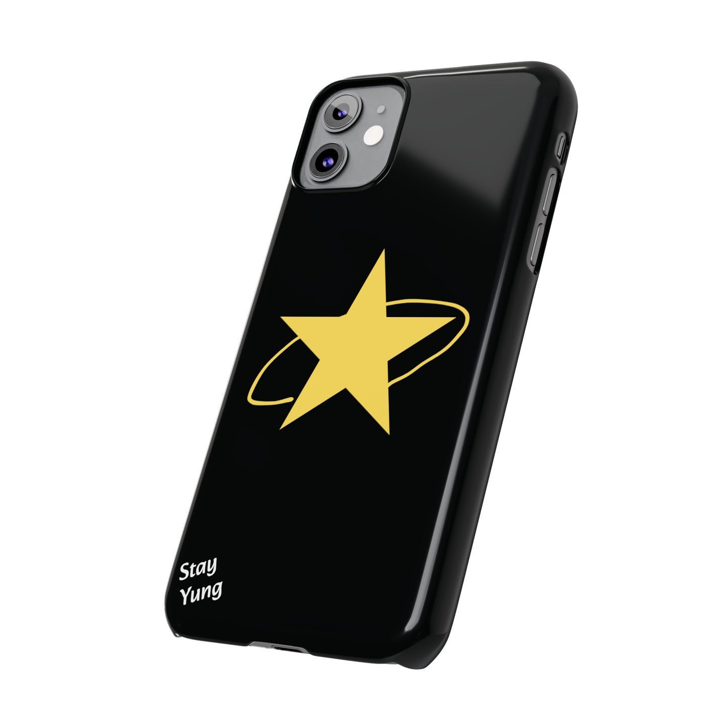 Slim Phone Cases (Black Design w/yellow star)