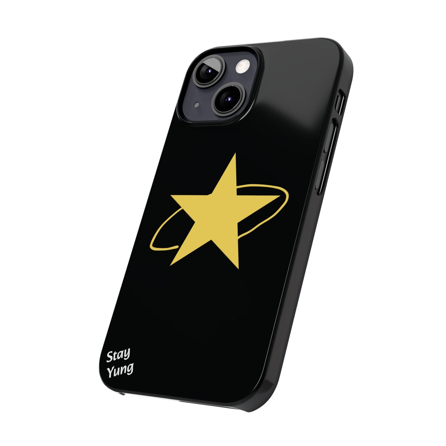 Slim Phone Cases (Black Design w/yellow star)